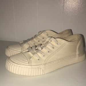 Cream Canvas Sneakers